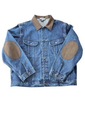 Dakota Vintage Men’s Barn Jacket Blue denim convertible to vest snap closure |XL